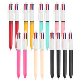 oooaooo Pack of 16 4 Colours Ballpoint Pens, Multicoloured Ballpoint Pen, 1.0 mm Multicolour Pen, 4-in-1 Retractable Office Ballpoint Pen for Office, School Supplies, Students, Children, Gift