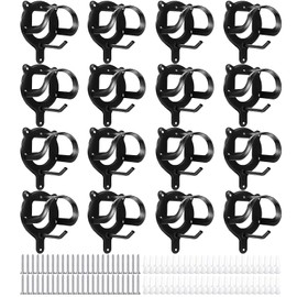 Merkaunis 16 Counts Horse Bridle Racks, Horse Tack Storage Halter, Bridle Hooks, Bridle Holder, Metal Bridle Bracket, Hanger Metal Bridle Holder with Tubes and Screw for Horse Barn Supplies, Black