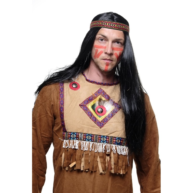WIG ME UP LM3049-P103 Wig headband Native American Man Men
