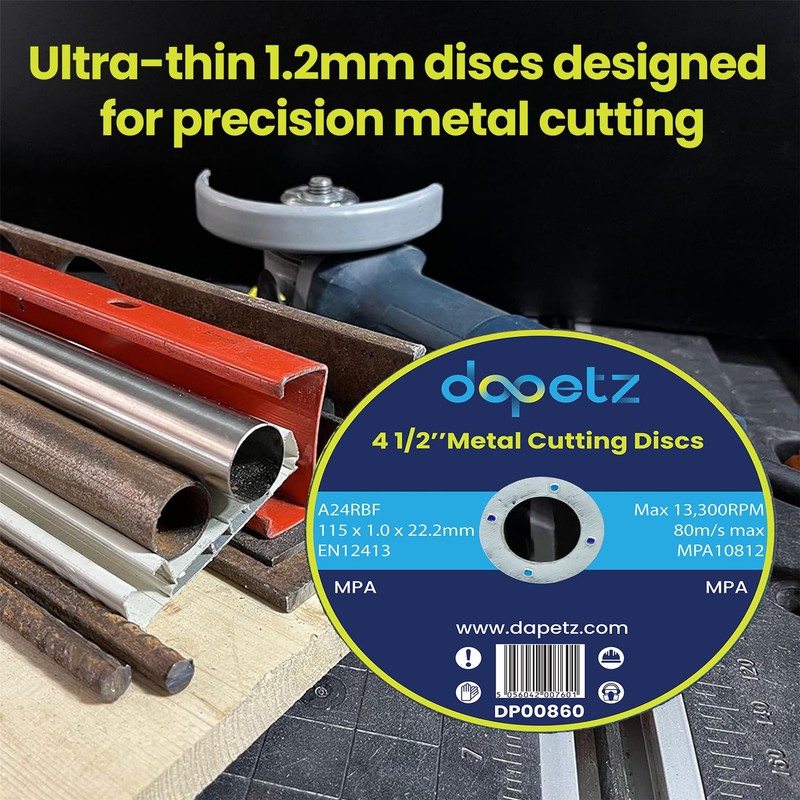 Dapetz ® 4.5" Ultra-Thin Metal Cutting Discs (115mm) for Angle