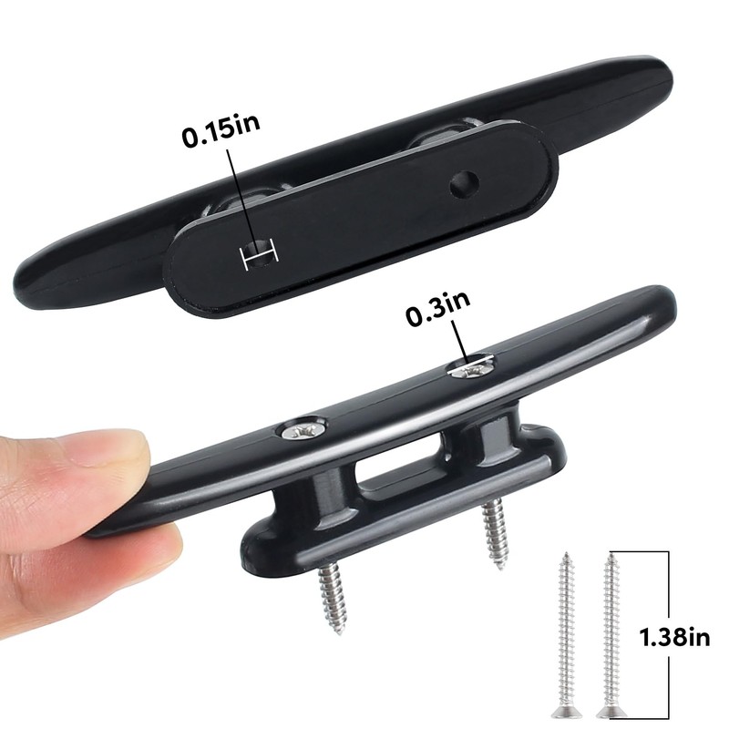 WTMORE Boat Cleats 4 inch, High Impact Black Nylon Dock