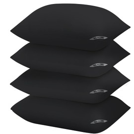 Sycoodeal Queen Size Bed Pillows for Sleeping 4 Pack,Luxury Hotel Pillows,Comfortable and Supportive,Machine Washable,Suitable for Stomach,Back and Side Sleepers(Black)