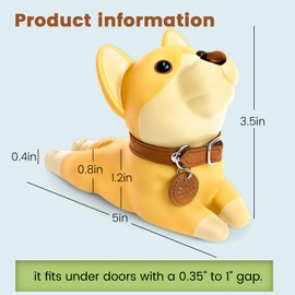 DomeStar Cute Dog Door Stopper, Shiba Inu Door Stop Decorative Animal Doorstop Wedge, Yellow