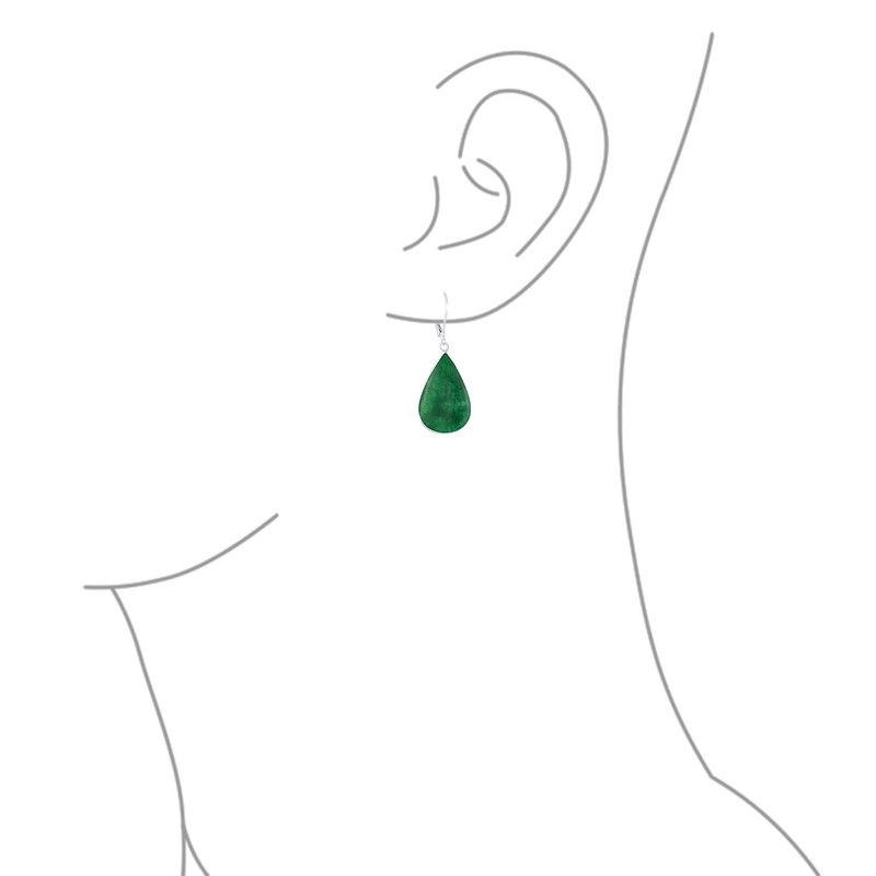 Simplistic Boho Fashion Gemstone Inlay Long Flat Tear Shaped Dangle
