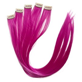 Prettyshop Colourful Hair Strands 1 x Clip In Extensions 50 cm (20 Inches) Straight Long Hair Hairpiece Various Colours