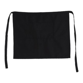 Polyester Black Half Apron Women Men Kitchen Cooking Waist Apron with Pockets, Defult.