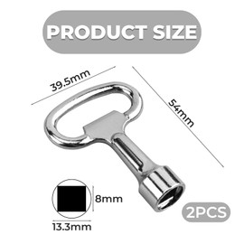 Yphzmtz Pack of 2 Square Keys, 8 mm Bleed Key, Square Faucet, Heater Bleed Key for Electricity Box, Gas Water Meter Box, City Bus