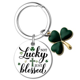 OWIGIU Good Luck Charms Shamrock Decorations Irish Gifts Clover Keychain St Patrick's Day Decorations Clover Charm