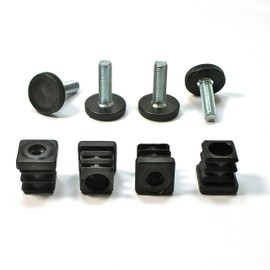 ajile EFD825x10-FBA Plastic Threaded Plugs for Square Pipe 25 x 25 mm and 1.0-1.5 mm Thickness with 8 mm (M8) Diameter Internal Thread - Pack of 10