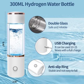 Janebrty 3 in 1 Hydrogen Water Bottle 2000+PPB Portable Hydrogenated Water Bottle with SPE and PEM Technology, Hydrogen Water Pitcher Replacement Fit for Office, Home, Sports, Travel, Gifts
