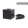 Cube table lamp in black metal, E27 base compatible, IP20,