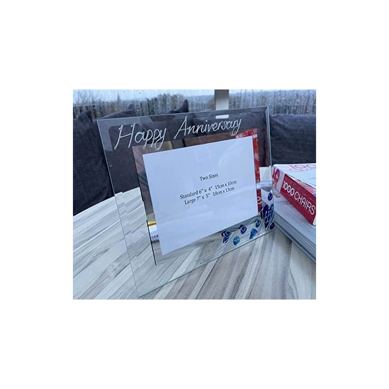 65th Wedding (Blue Sapphire) Anniversary Photo Frame (L) (7x5) Flower