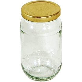 Tala 10A13344 Einmachglas mit goldfarbenem Schraubverschluss, 454 g, Glas, Klar/Gold, 16oz Hexagon