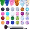 24Pcs Nail Glitter Powder, Nail Art Sequins Holographic Glitters, Cosmetic