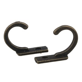 RDEXP Mini Zinc Alloy 21x7mm Antique Style Single Robe Hook Coat Scarf Bag Hangers Keychain Holders Set of 40