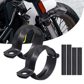 Biqing 2PCS Motorbike Turn Signal Mount Bracket,52-60mm Metal Motorcycle Modified Turn Signal Light Indicator Mount Bracket Clamp Front Fork(Black)