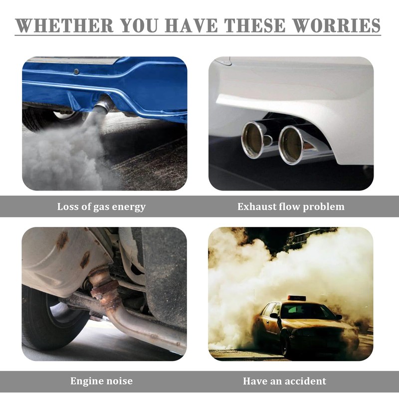 2PCS Exhaust Flange Gasket with 6PCS Exhaust Bolts and 6PCS