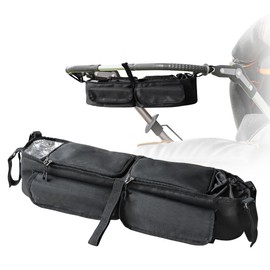 Liznkjious Double Stroller Organizer, Parent Console Double Baby Stroller Accessories Compatible with Jeep, for Bob Duallie, for City Mini GT2, Baby Travel Essential Storage Attachment, Black