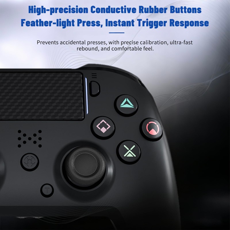 Jersonn Wireless Controller Compatible with PS4/Pro/Slim/PC, with Dual Vibration, 1200mAh