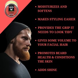Leaf Aura Beard Balm (Cedarwood)- Premium Quality, 100% Natural & Made In Canada,57G