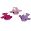 Wool Felt Narwhals- SET OF 3- Dark Pink- Baby Pink-