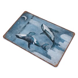 DAIERCY Funny Vintage Sign Whale- Ocean Animal Metal Tin Signs for Kitchen Garden Garage Bathroom Wall Decor 140X200 mm