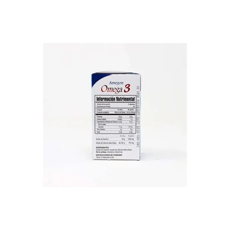 Amegon Omega 3 Aceite De Salmon 60 Capsulas 1200 Mg