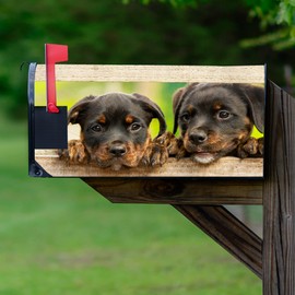 VWAQ Puppy Dog Mailbox Covers Magnetic Cute Animal Decor - MBM43 (20.5" H X 18.25" W)