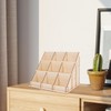 SHINEOFI Wooden Card Display Stand Display Shelves 3 Tiered Display