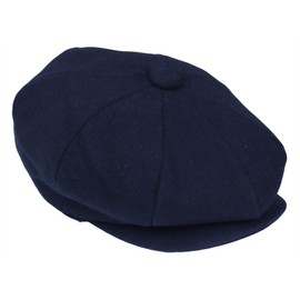 TruClothing Mens Tweed Newsboy Cap Baker Boy Flat Grandad Hat 8 Panel Plain Navy XL