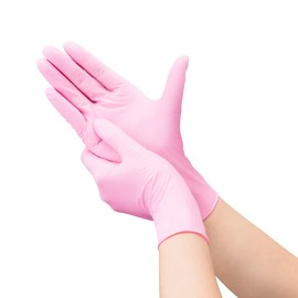 Showa Gloves (Food Sanitation Act Compliant), Nice Hand, Clean Hands, Nitrile Rubber, 50 Pieces, Pink, L Size, 1 Box