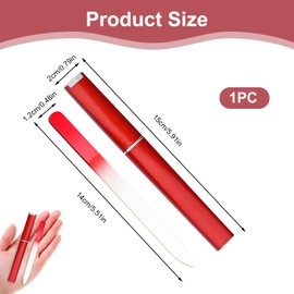 wilcractk Glasnagelfeile Aus Gehärtetem Glas Und ABS, Maniküre Glasfeile für Nägel, Nagelfeile mit Doppelfunktion für die Natürliche Maniküre und Pediküre oder für zu Hause (Rot)