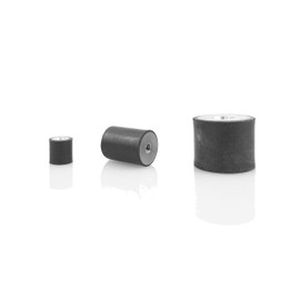 10 x Rubber Buffer Type C Diameter 15 mm 10 mm M4 WTB® Rubber Metal Buffer with Female Thread Metal Parts Galvanised Steel Natural Rubber Hardness 55 ° Shore