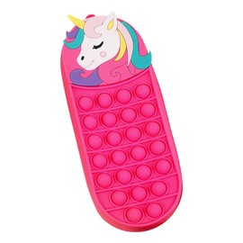 Forreen Pencil Case Boys Aesthetic Cartoon Cute Crocodile 2 in 1 Pencil Holder Push Bubble Pop Anti Stress Sensory Toy, Green, Children's pencil case