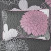 Pink Floral Quilts Set King Size - 3 Pieces Grey