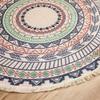 LIULA Round Cotton Rug Woven Tassel Throw Rug Washable Area