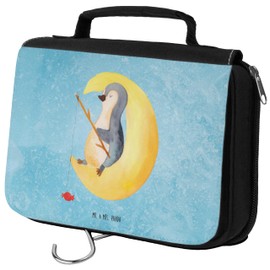 Mr. & Mrs. Panda Penguin Moon Wash Bag, blue, Hand Drawn