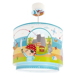 Dalber Children's Room Lamp, Pendant Light, Ceiling Light, Children's Ceiling Light, Pirate Island, Blue