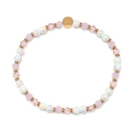 Little Words Project Pink Chalk Bracelet, The Original Word Bracelet, Made with Colorful Beads and Plated Brass Hardware, Handcrafted Design & Positive Message, Size ML