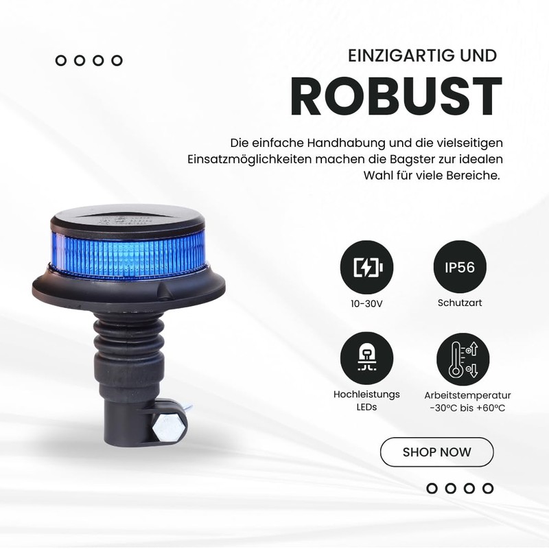 Raptors LED Technik Bagster ECE R65-10-30V DC Indicator Light Blue