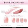 GLAMERMAID Uñas postizas de gel suave y brillante estilo francés