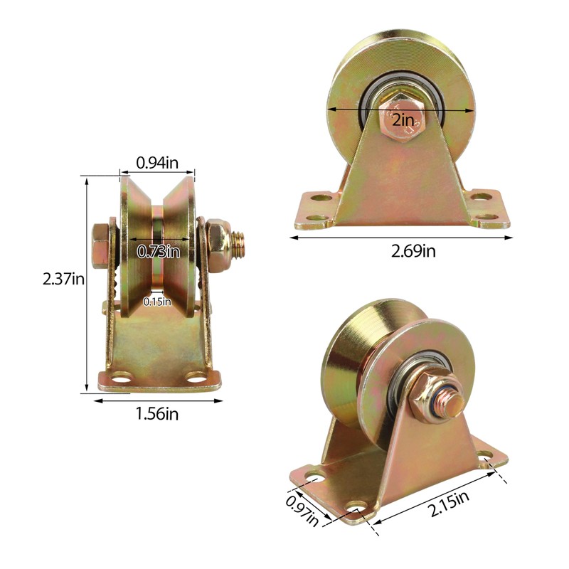 Heavy Duty 2 in V-Groove Caster Wheels for Industrial Machines，2-Inch
