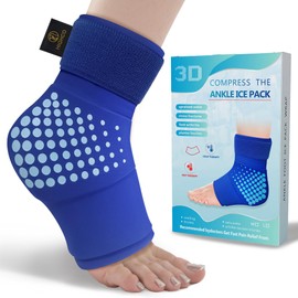 Ankle Ice Pack Wrap for Injuries Reusable for Swollen Feet, Achilles Tendonitis Relief, Plantar Fasciitis Relief (L)
