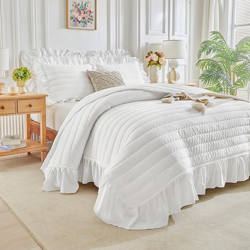 Ruffled Quilt Set Queen Size 92 * 92in - 3