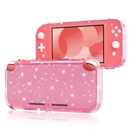 DLseego Case Compatible with Switch Lite 2019, TPU Protective Case and Grip Cover, with Shockproof and Scratch-Resistant Design Case for Switch Lite, Crystal Glitter Pink