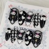 Black character handmade nail tips - Stiletto M / 블랙