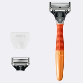 Harry's The Truman Classic Rubber Handle with Two-Toned Design, and Refills with 5 Sharp Blades Comfort - Color: Charcoal, Type: Truman + 2 Blades