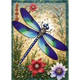 Sutinban 1000 Piece Jigsaw Puzzle for Adults Dragonfly Floral Design with Diamond Challenging 1000 Puzzles Complex Home Decor 27.5''X18.7'' Gift Idea