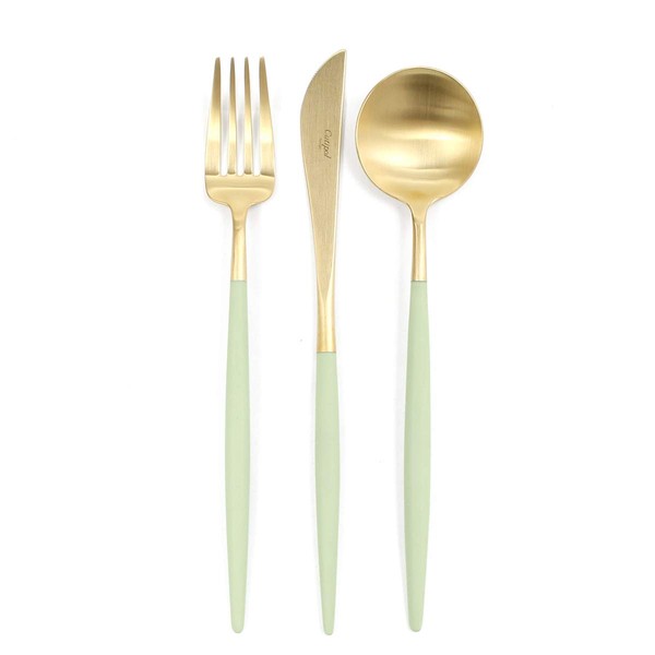 Cutipol GOA/Gore Ceradon Matte Gold Dinner Set of 3 (Knife, Fork, Spoon)