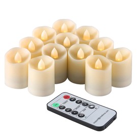 Flameless Candles Tea Lights with Remote Votive LED Flickering Tea Light with Timer, Realistic TeaLights Fake White Candles, Battery Operated Candle 200 Hours Holiday Decor - 1.8" Set of 12 Candles